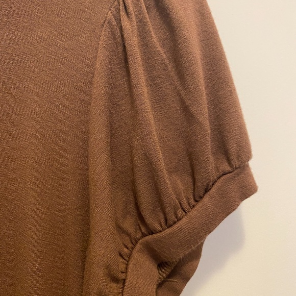 Arden B. Turtle Neck Keyhole Blouse Brown Gems S - Picture 7 of 9